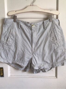 American Eagle Outfitters Striped Light Blue and White Women's Shorts